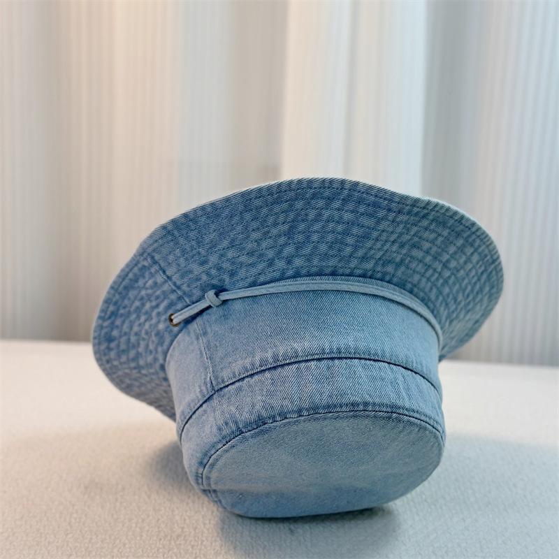 Retro- und altmodischer gewaschener Denim-Bucket-Hut für Damen im Frühling und Sommer, lässiger Basin-Hut, Sonnenschutzhut für Bergsteiger