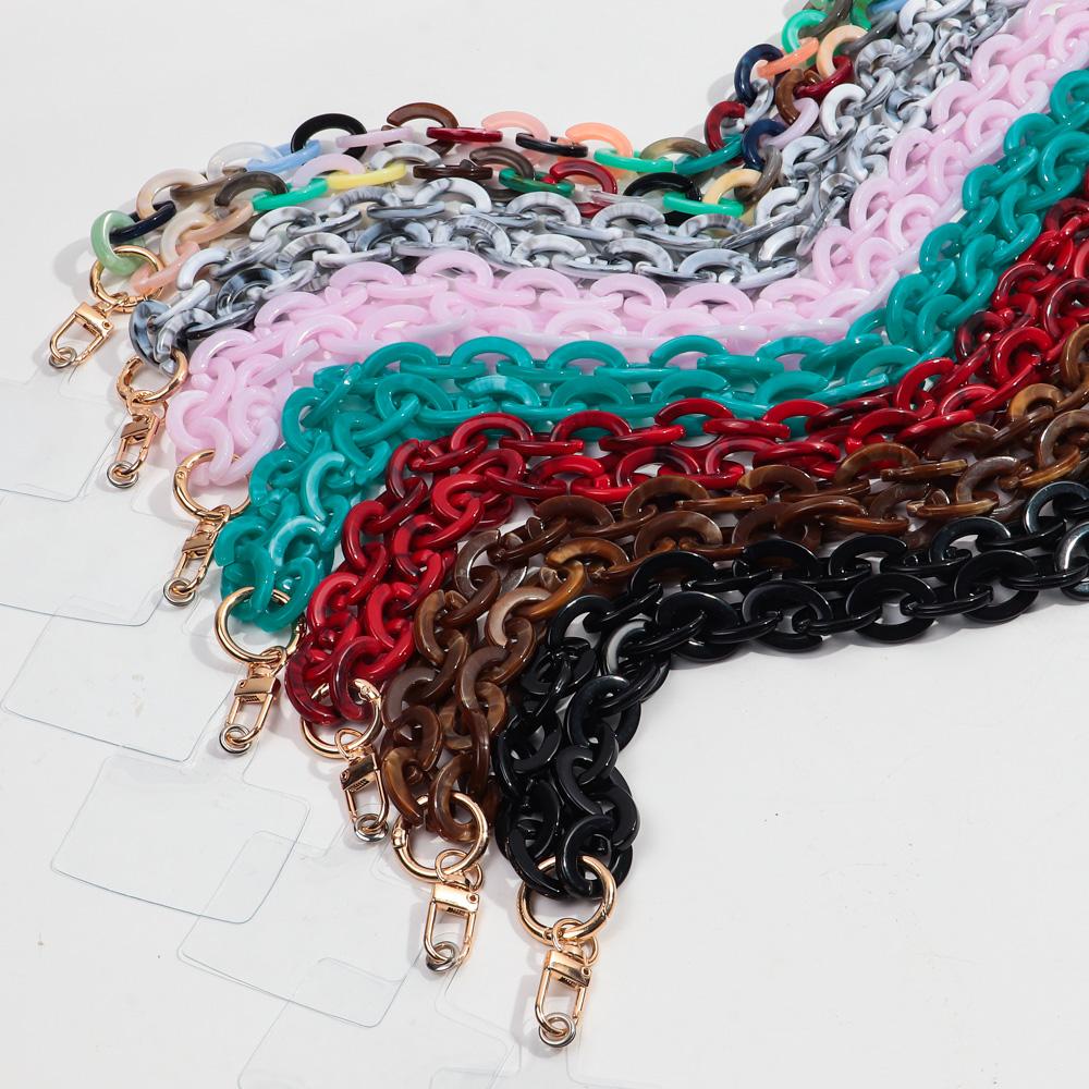 120cm Anti-Lost Colorful Acrylic Phone Chains for Women Portable Rope Neck Strap Cell Phone Chain Accessories Gifts Outdoor