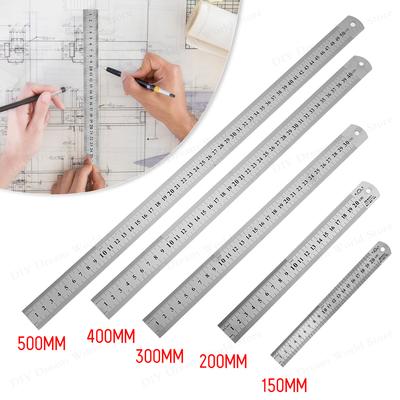 15-50cm Edelstahl Metall Lineal Präzision Doppelseitig Präzisionsmesswerkzeug Skala Metrisches Lineal Zubehör