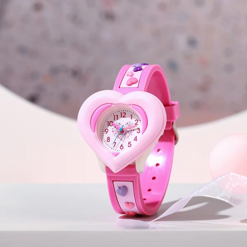 Fashionable Watch Set Will Light Up Your Wrist Caring Silicone Children's Student 3D Quartz Watch Is Suitable As a Gift No Box