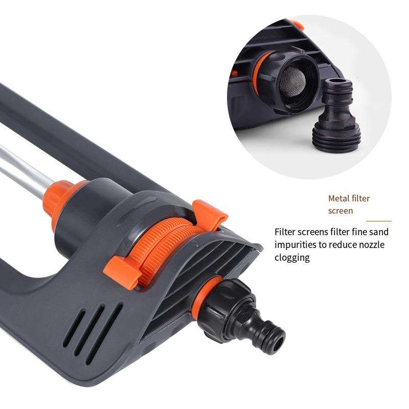 1PC 19-hole Large-scale Automatic Rocking Sprinkler, Lawn Construction Site Bridge Maintenance, Watering Flowers, Rocking Rotating Sprinkler