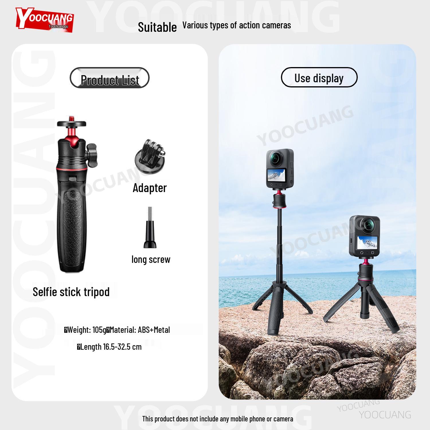 Портативный телескопический мини-штатив для DJI, Insta360, GoPro - Идеально для влогов и селфи