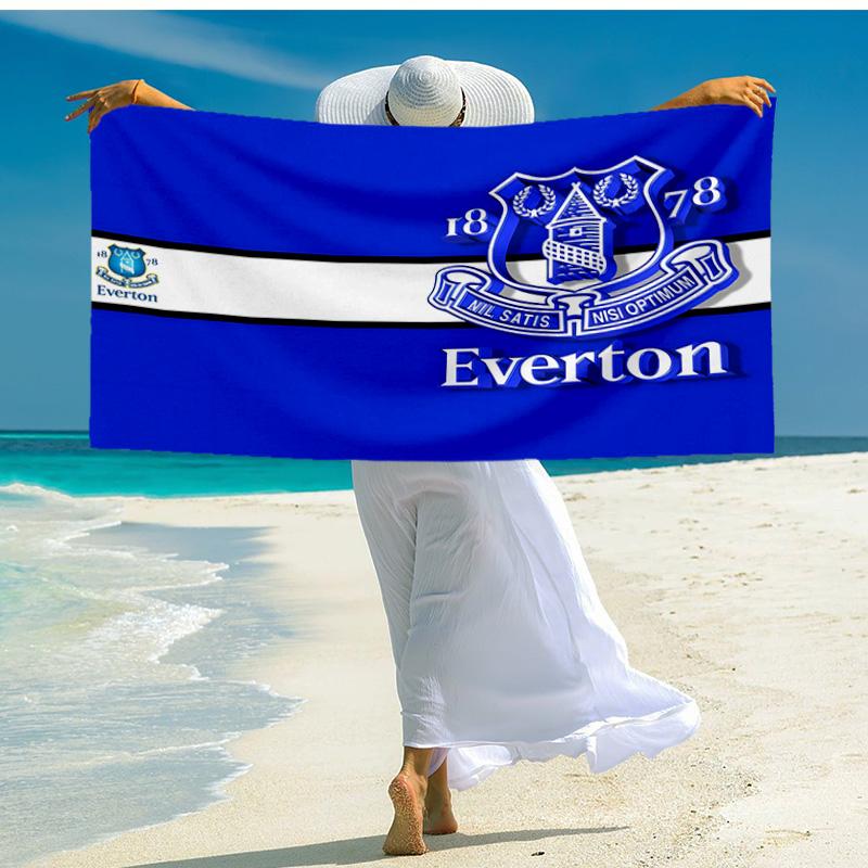 1PC Football Club Everton Beach Towel - Soft, Absorbent Microfiber, Lightweight, Ideal for The Beach, Parties, Travel, Camping Fan Gifts