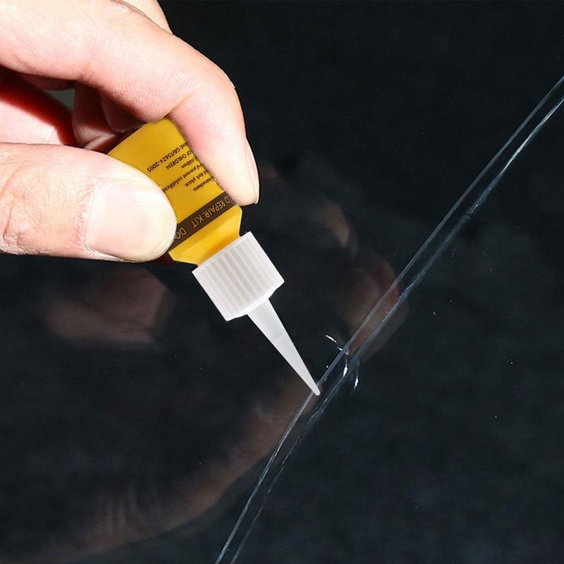 Colla per riparazione parabrezza auto Kit in resina per riparazione finestrini auto Fluido per ripristino graffi crepe parabrezza Colla per polimerizzazione vetri Accessori auto