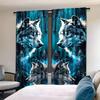 2 pieces of Snow Wolf King printed curtains, pole bag curtains, home decoration, room decoration