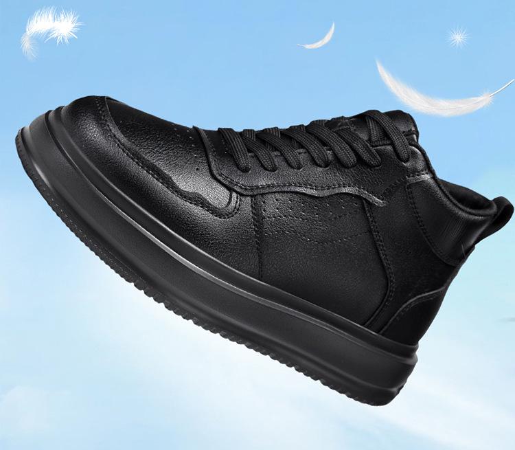 New British Style Mid-High Top Canvas Shoes: Lightweight, Breathable, Thick Sole, Hidden Heel, 10CM Casual Sports Shoes for Men