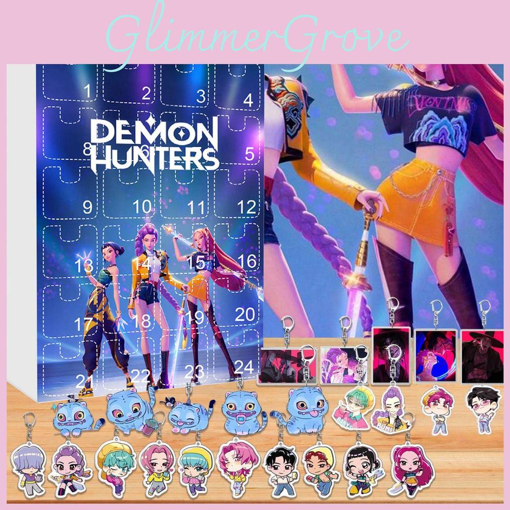 Kpop Dämonenjäger Weihnachtskalender Acryl Schlüsselanhänger Mit Hängendem Ornament Für Fans Und Sammler