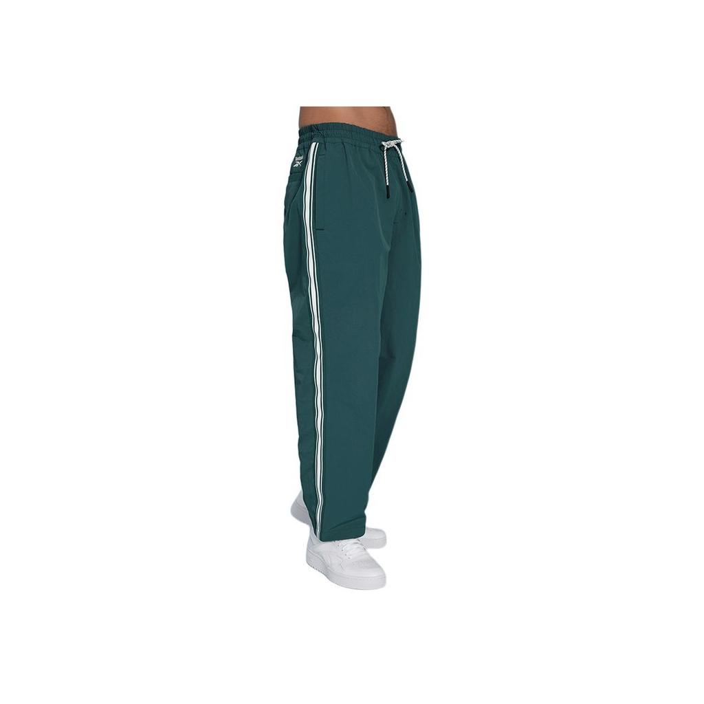 Reebok Side Stripe Lace-Up Loose Woven Retro Sports Long Pants Casual Pants Unisex Pants Gem-Green 24SRC613UGL7