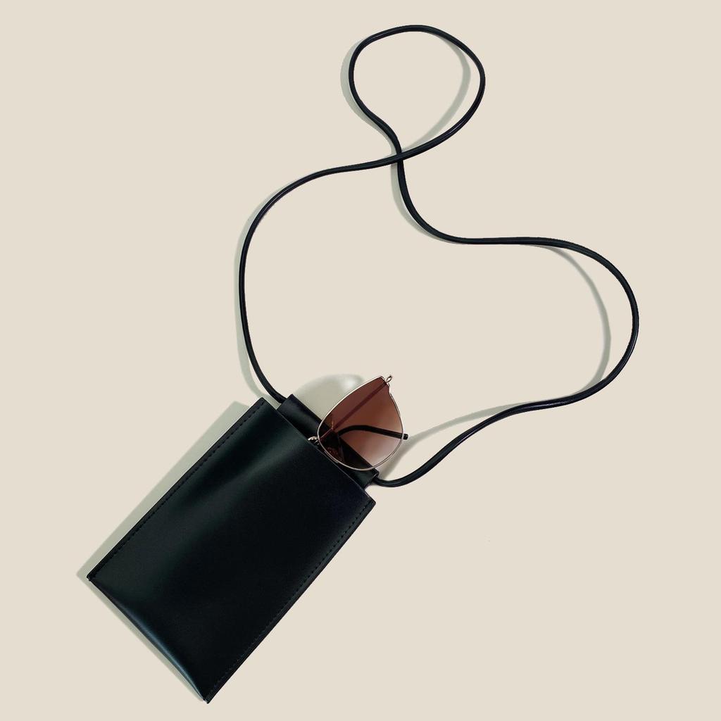 High-End Retro Lambskin Leather Phone and Glasses Pouch