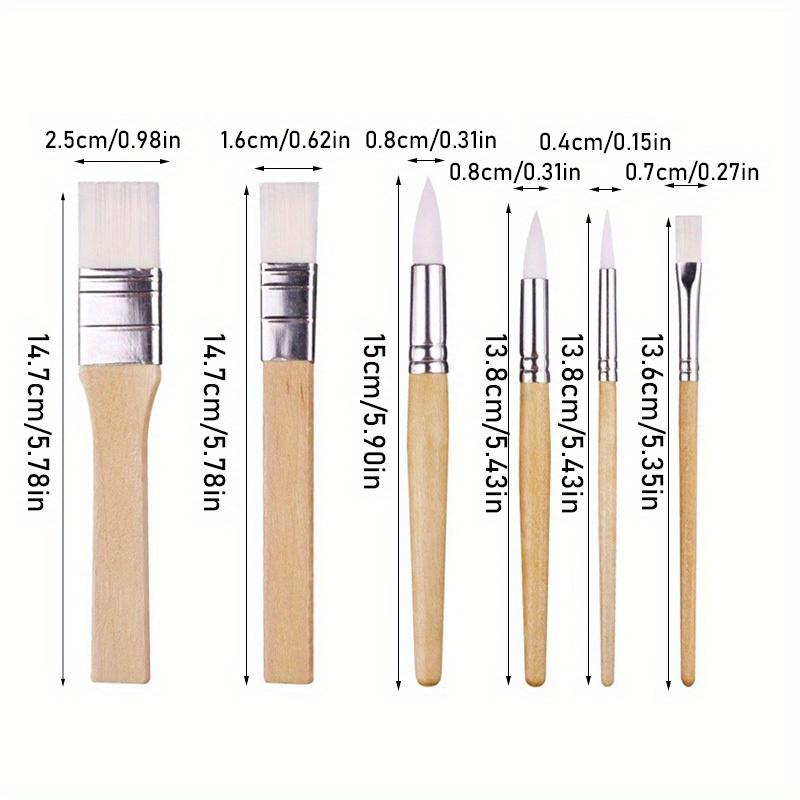 1 комплект (6Pcs) Набор кистей с деревянными ручками - для акварели, масла, акрила, создания искусства