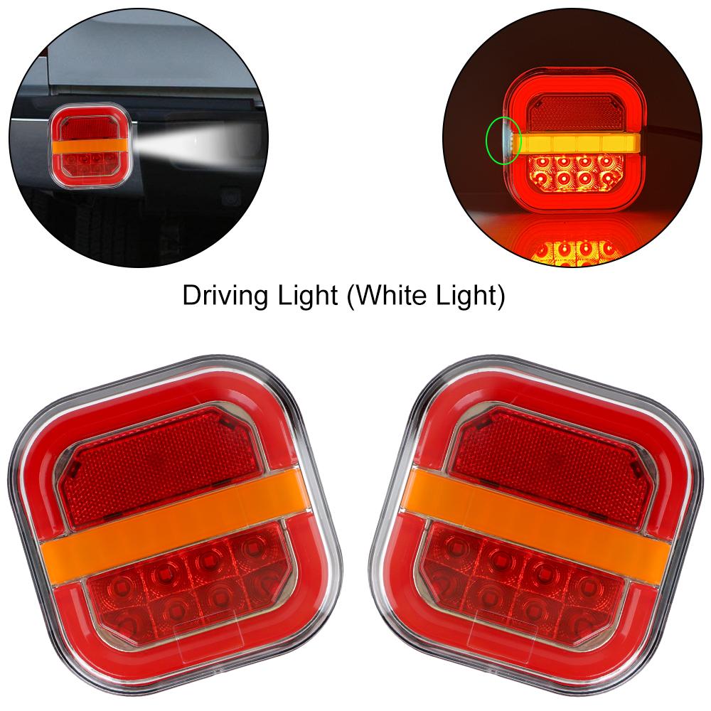 Car Tail Lamp Taillight Turn Signal Indicator for Truck UTV ATV Van Square Car Accessories License Plate Lamp 28 LED 12V 24V