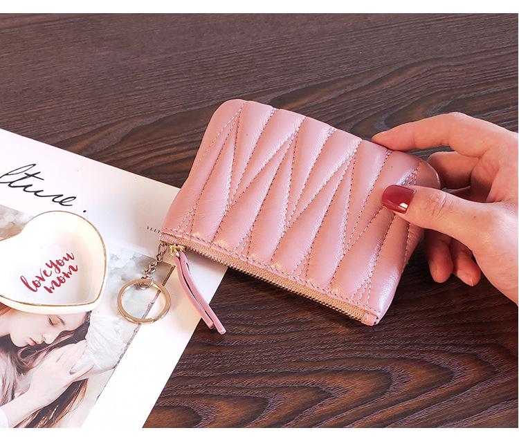 Women's Genuine Leather Mini Wallet with Zipper - 2025 Style