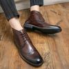 Fashion Genuine Leather Luxury Footwear Designer Formal Brogue Dress Winter Business Shoes for Men Fashion Chelsea Casual Ankle Boots 45