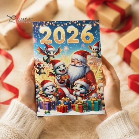 Unique Christmas Souvenirs Dragon Advent Calendars 2026, 24 Days Countdown Calendar with 2D Acrylic Ornaments, Collectible Figures for Tree Home Decor