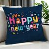 Holiday New Year'S Day Cushion Cover Cushion Cover Set 4Pcs 50X50 45X45 40X40 Pillowcase Decorative Sofa Home Decor