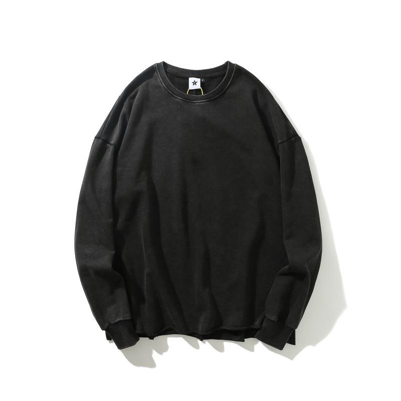 Unisex Distressed Drop Shoulder Crew Neck Sweatshirt - Autumn/Winter Trend