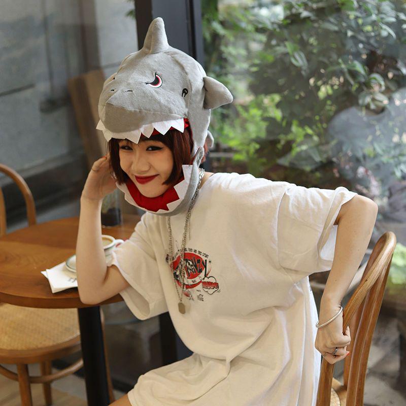 Funny Shark Doll Hat & Hugging Pillow - Marine Animal Chicken Leg Plush Toy