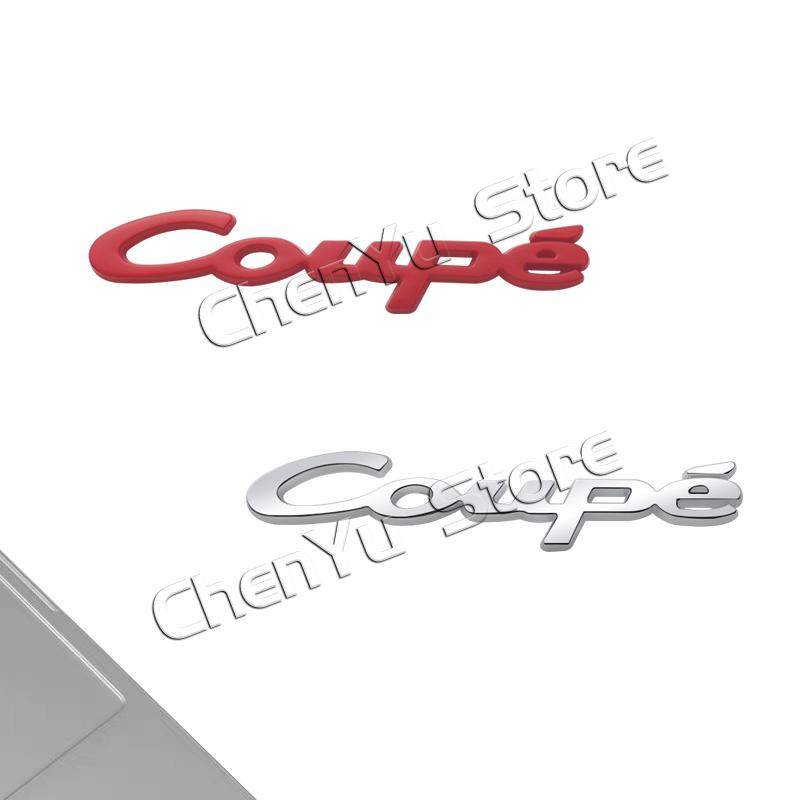 For Coupe Metal Emblem Opel Fiat Abarth Hyundai Toyota Mini Cooper Subaru Nissan Volvo 3D Decals Sticker Rear Trunk Badge Logo
