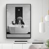 Bathroom Funny Monkey Black and White Bathtub Animal Reading Newspaper Posters Canvas Painting Wall Art Pictures Home Decor