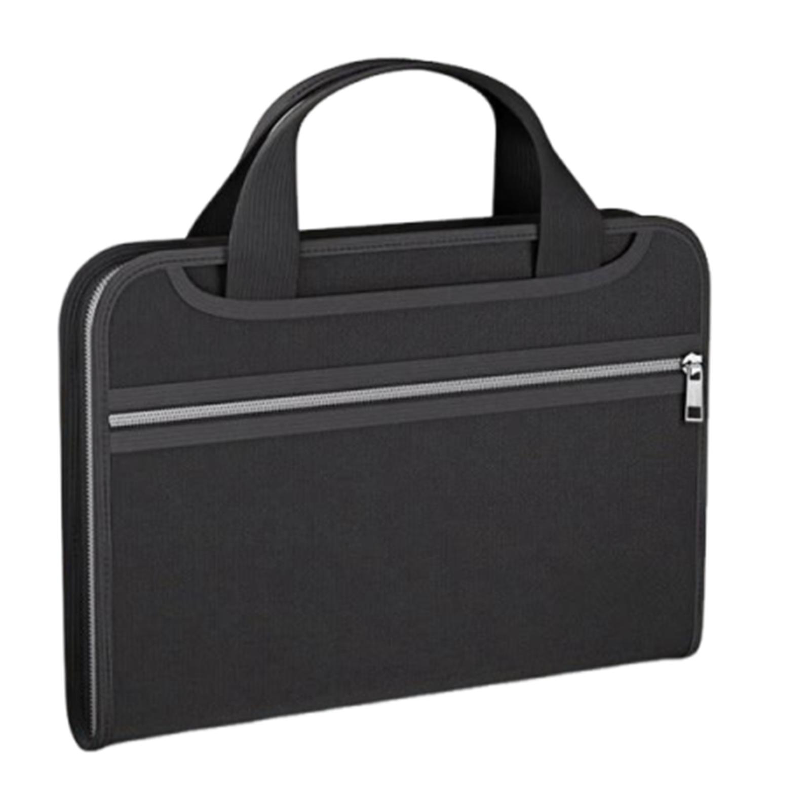 Large Capacity Fireproof Waterproof Document Bag Document Safe Storage Bag With Zipper Handheld File Organiser For Business чёрный