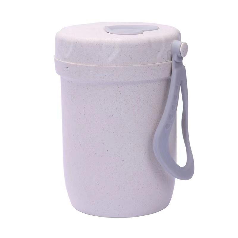 

Студенческая термокружка для завтрака с двойными стенками - Стакан для воды, пригодный для микроволновой печи - Кружка для овсянки - Кружка для молока - Кружка для супа - с крышкой 301-400ml бежевый