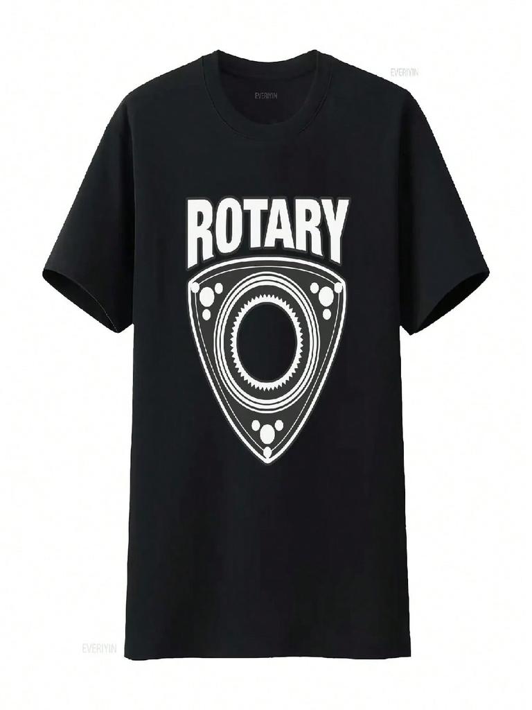 Rotary T Shirt Vintage Washed Streetwear Stylish Comfortable Graphic Top For Everyday Wear Soft Versatile Homme Casual Slightly