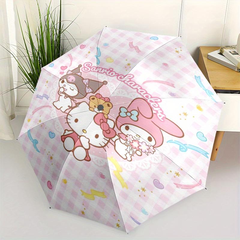 

Grid My Melody Hello Kitty Kuromi Automatic Opening and Closing Umbrella - Lightweight 3-Fold Design, Suitable for Fans, Travel, Daily Use - Official