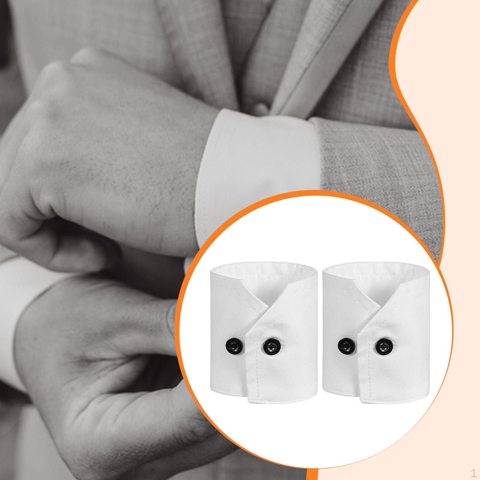 2 шт. Декоративные съемные манжеты для косплея и свитеров Black button