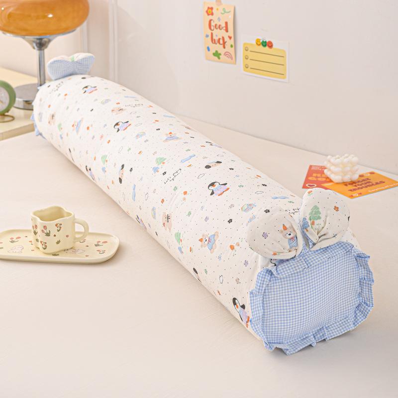 Fresh Style Cotton Double Gauze Rabbit Pillow - Korean Floral Long Hugging Pillow Insert