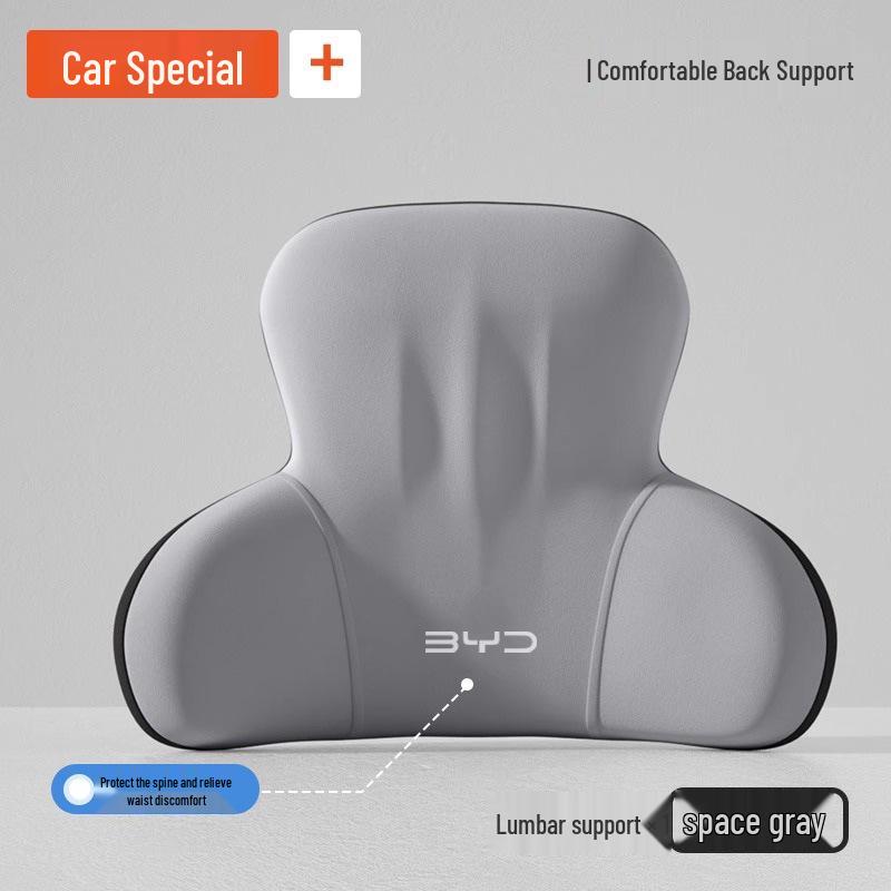 Příslušenství pro vozy BYD: Opěrky hlavy, Bederní opěrky, Polštářky a Chrániče krku pro modely Qin Plus, Song Pro, Seagull, Seal, Han.