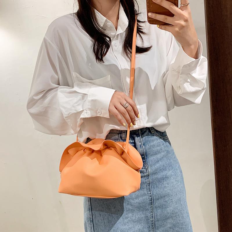 Plissee Umhängetasche 2024 Winter Neue Hohe qualität Weiche PU Leder frauen Designer Handtasche Luxus marke Schulter Messenger Tasche