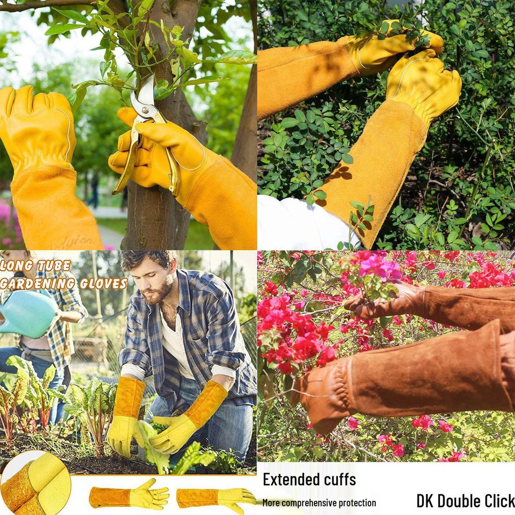 Cowhide Sheepskin Weld & Garden Gloves - Wear & Heat Resistant, Soft Leather Labor Protection