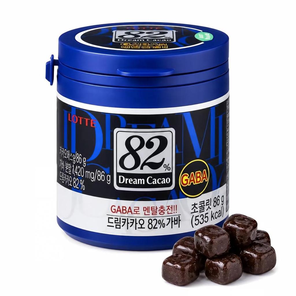 Lotte Dream Chocolate al 82% 86g | Sabor Fuerte y Rico a Cacao, Textura Suave y Fundente, Amargor Suave Distintivo