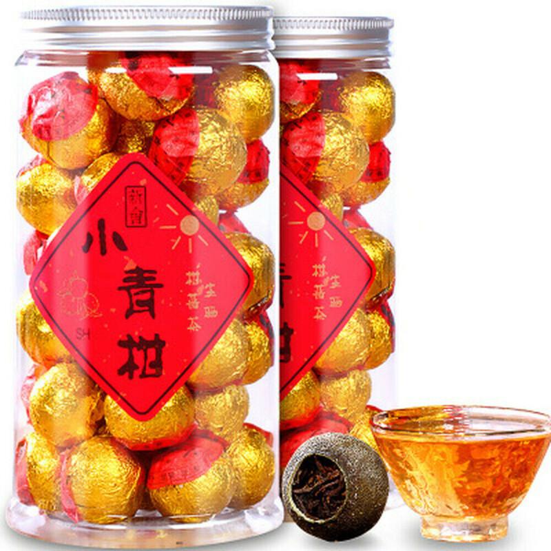 Natural Aged Pu'er Select Tea with Orange Peel Herbal Energy Tea for Men Women