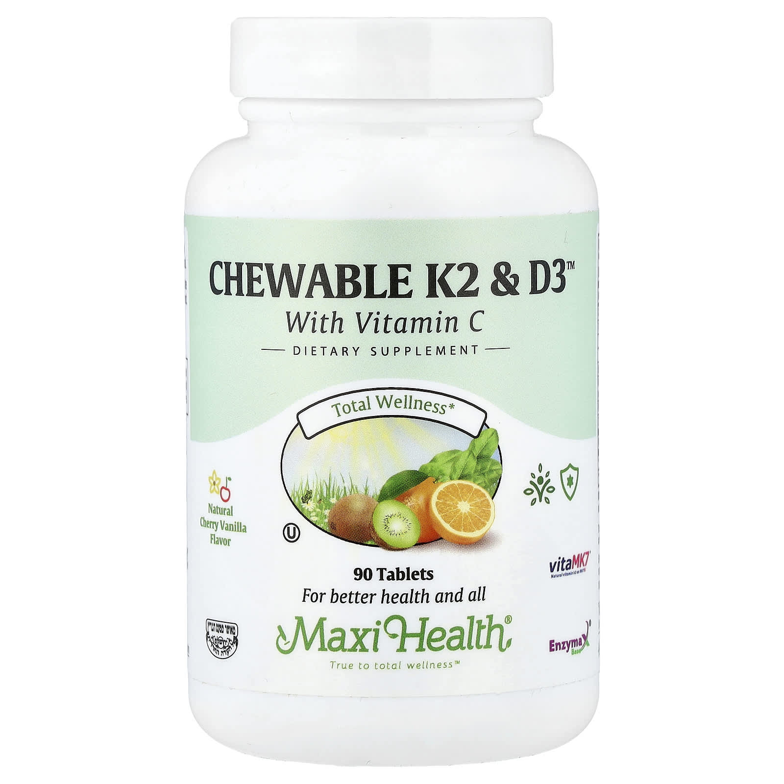 

Maxi Health, Chewable K2 & D3™, Natural Cherry Vanilla, 90 Tablets