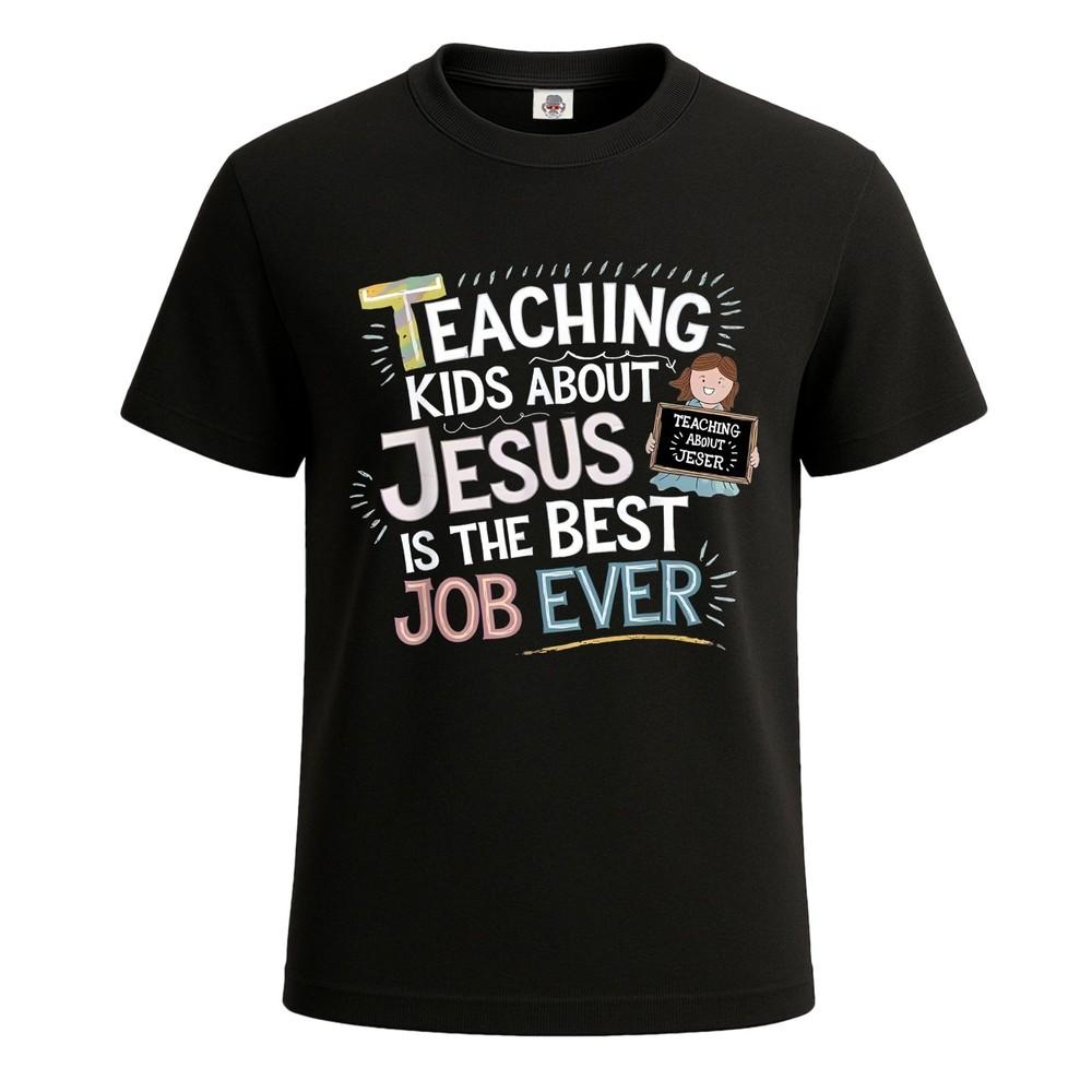 Teaching kids about jesus graphic art novelty party mens tshirt tee top 2XL