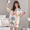 Japanese summer department new cotton pajamas women's fresh pastoral style student casual loungewear round neck short-sleeved suit