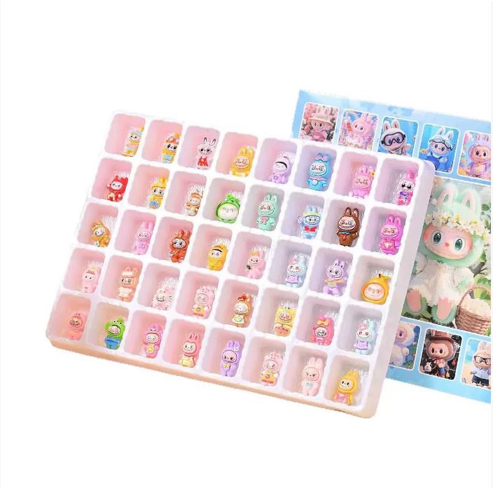 40Pcs Labubu Coin Purses & Key Chains / Key Chains Flocked Labubu Mini Keychain & Car Pendant Car Accessories Gifts