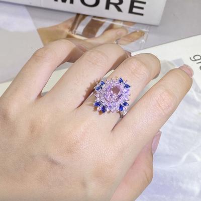 Bunter floraler Zirkonring AAA Zirkon Diamantring Ring Ring Ring