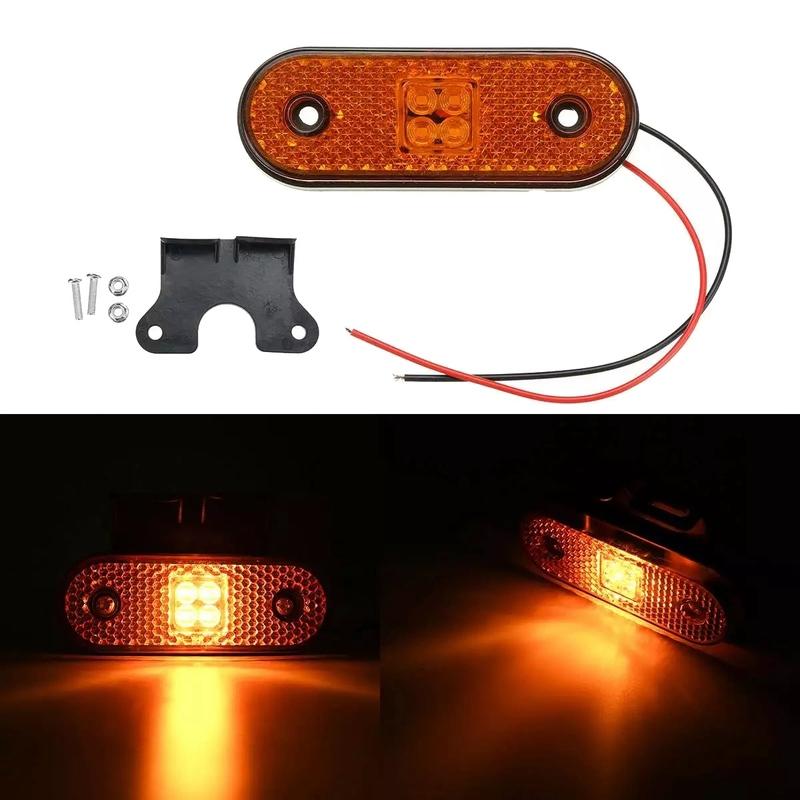 10PCS 24V LED Car Truck Side Marker Lights Turn Signal Lamp Rear Tail Light For Pickup Trailer Caravan Bus Boat RV Lorry