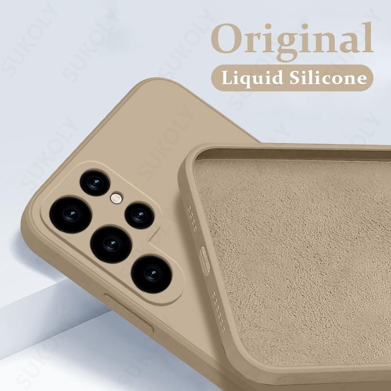 Case For Samsung Galaxy S24 S23 S22 S25 Ultra S24 FE A56 A55 A53 A54 A16 A17 5G S25 Edge Shockproof Liquid Silicone Phone Cover