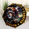 One Piece Monkey D Luffy Caoster AnimeAdesivo CircularGuarda-chuva, Guarda-chuva Compacto Dobrável Portátil para Homens e Mulheres Presente