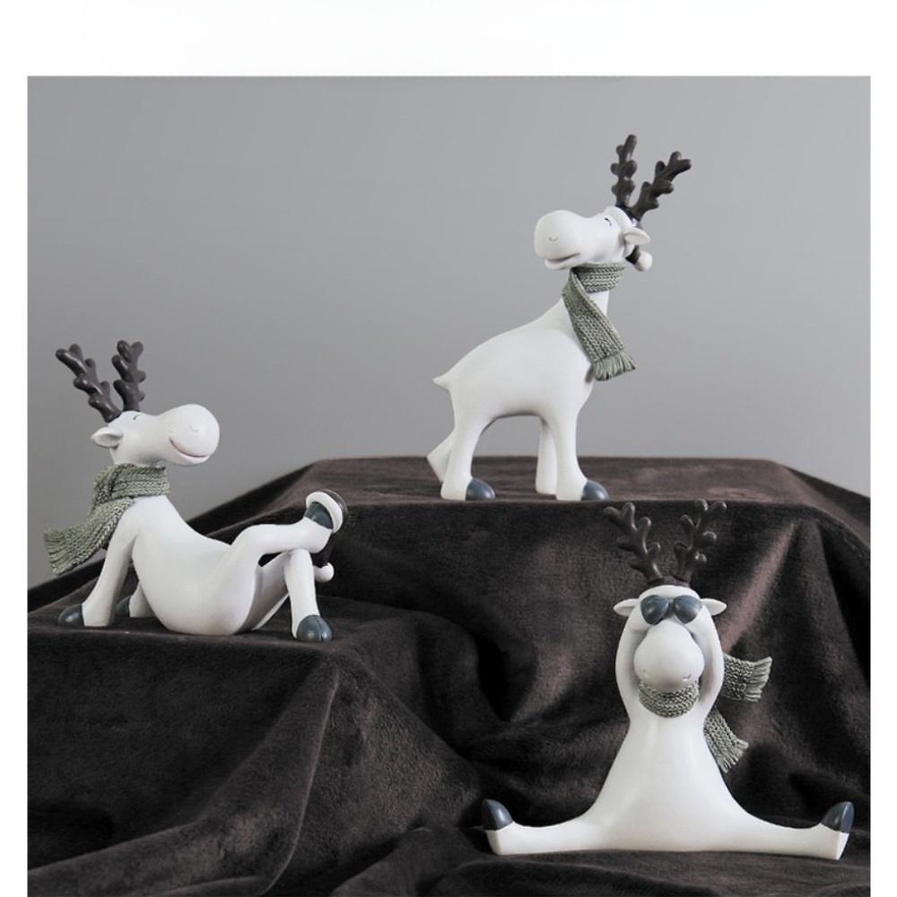A Resin Reindeer and Moose Statue Set, Creative Healing Art Decorations, Hand Tools and Materials, Sewing Accessories, Home Decor, Holiday Decorations