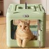 Collapsible Pet Carrier Box Plastic Breathable Cat Transport Box Thickening with Handle Dog Kennel Indoor Outdoor Use