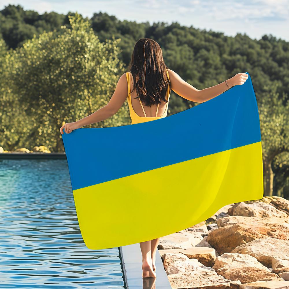 National Ukraine flag Towel Quick Drying Beach Towels Are Suitable For Swimming Pools Camping Yoga And The Gym