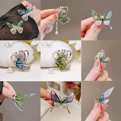 Dragonfly/Butterfly Shaped Brooches Rhinestone Jewelry Pin Badge Pin  Clothing Accessories