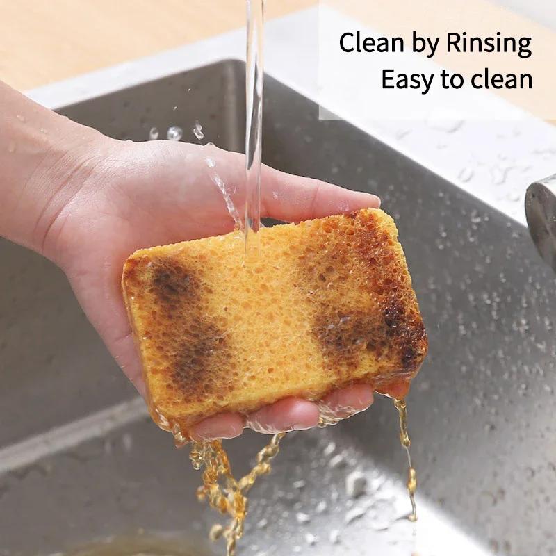 Wood Pulp Sponge Scouring Pad Kitchen Dishwashing Sponge Bathroom Cleaning Tools Dish Cleaner Household Kitchen Gadgets