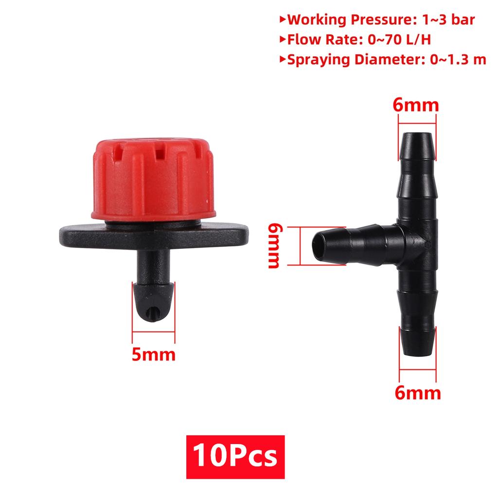 Adjustable 8-Holes Dripper 3/5mm 4/7mm Barbed Garden Drip Irrigation System Watering Emitter Potted Bonsai Plant Watering Device