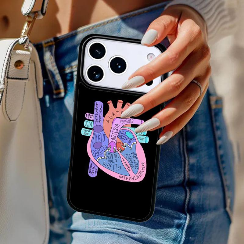 Medical Human Organs Heart Art Phone Case For iPhone 17 Air 14 15 13 12 Max Cover For Apple 16e 11 Pro Max Plus Coque