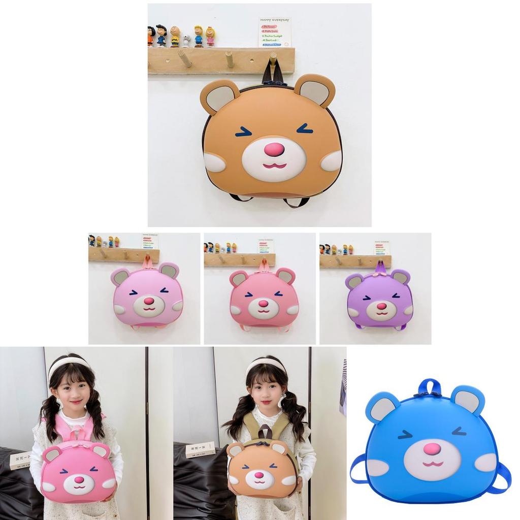 Stylish And Comfortable Kids Backpack In Lavender And Pink With Bear Design